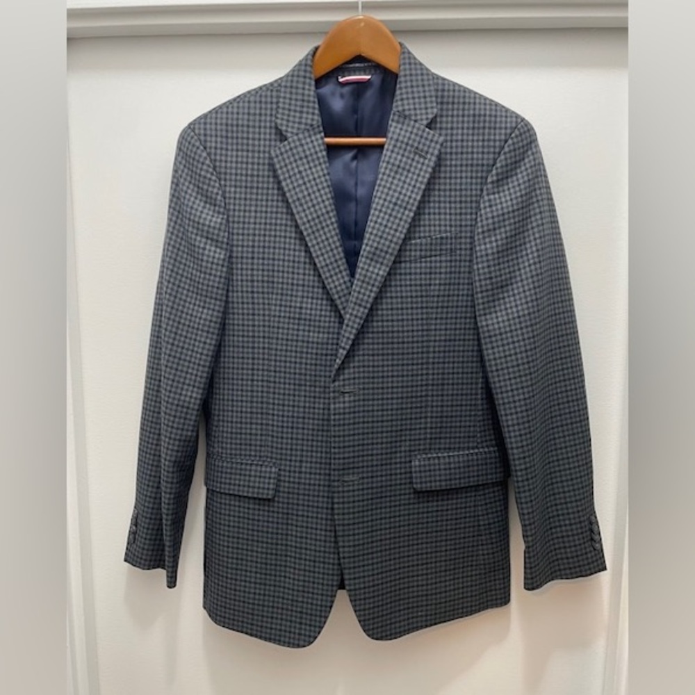 Tommy Hilfiger Grey/Blue Checkered Sport Coat
